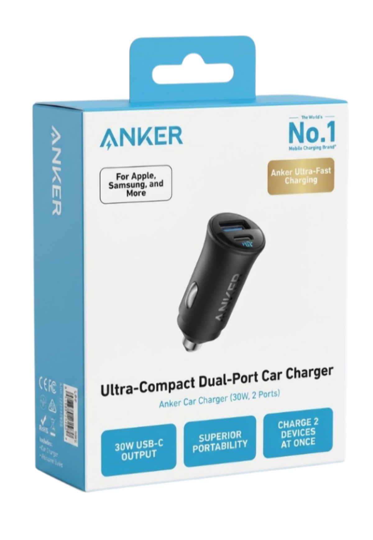 ANKER POWERDRIVE 30W DUAL PORT CAR CHARGER-A2741H11
