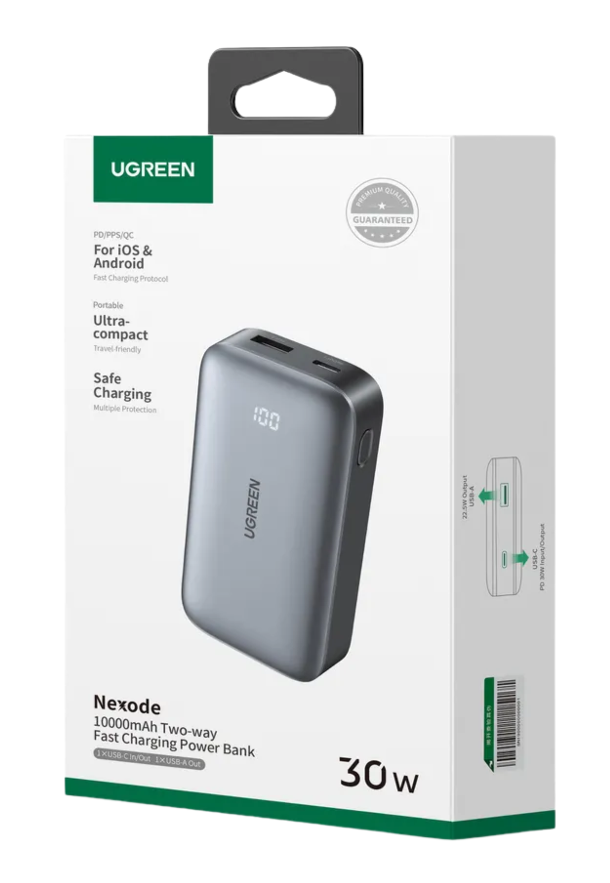 UGREEN TWO-WAY POWERBANK 10000 MAH PD 30W-GREY
