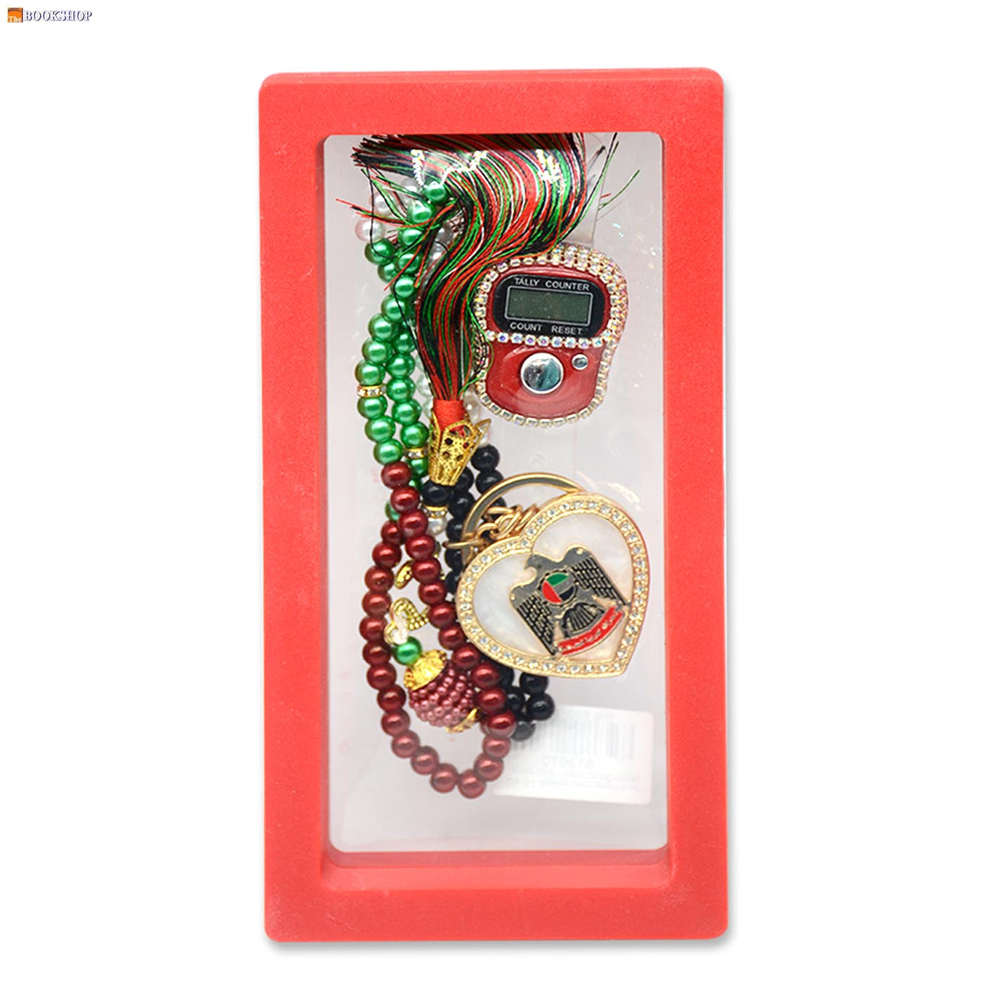 ISLAMIC PRAYER TASBIH + HEART SHAPE W/FALCON KEYCHAIN GIFT SET