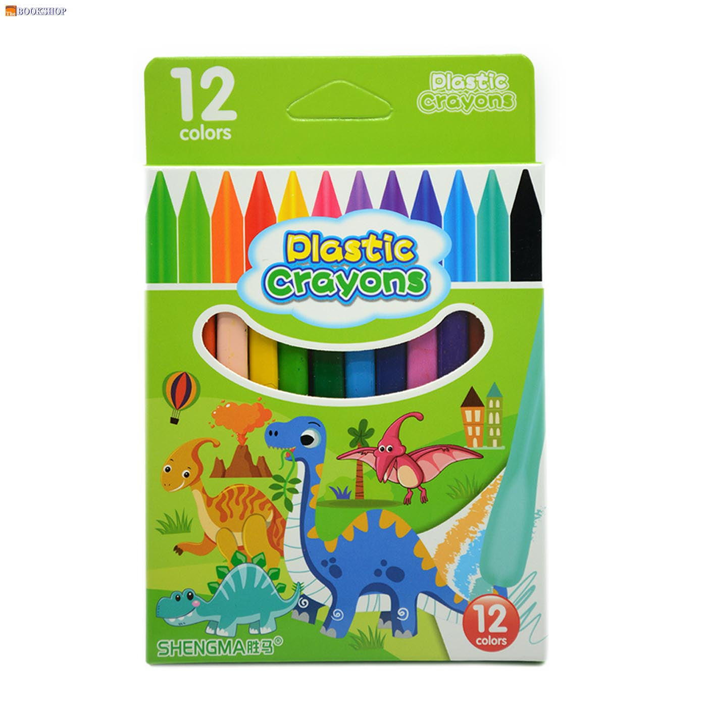 PLASTIC CRAYONS 12PCS PACK ASSTD