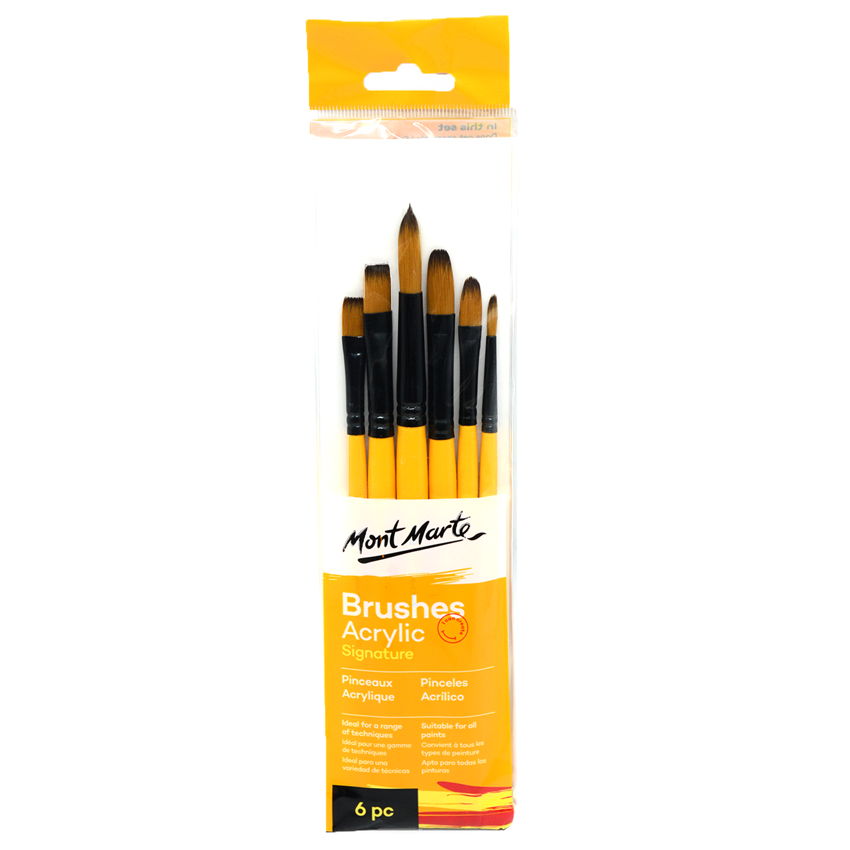MONT MARTE SIGNATURE ACRYLIC BRUSHES 6PCS/PKT BMHS0017
