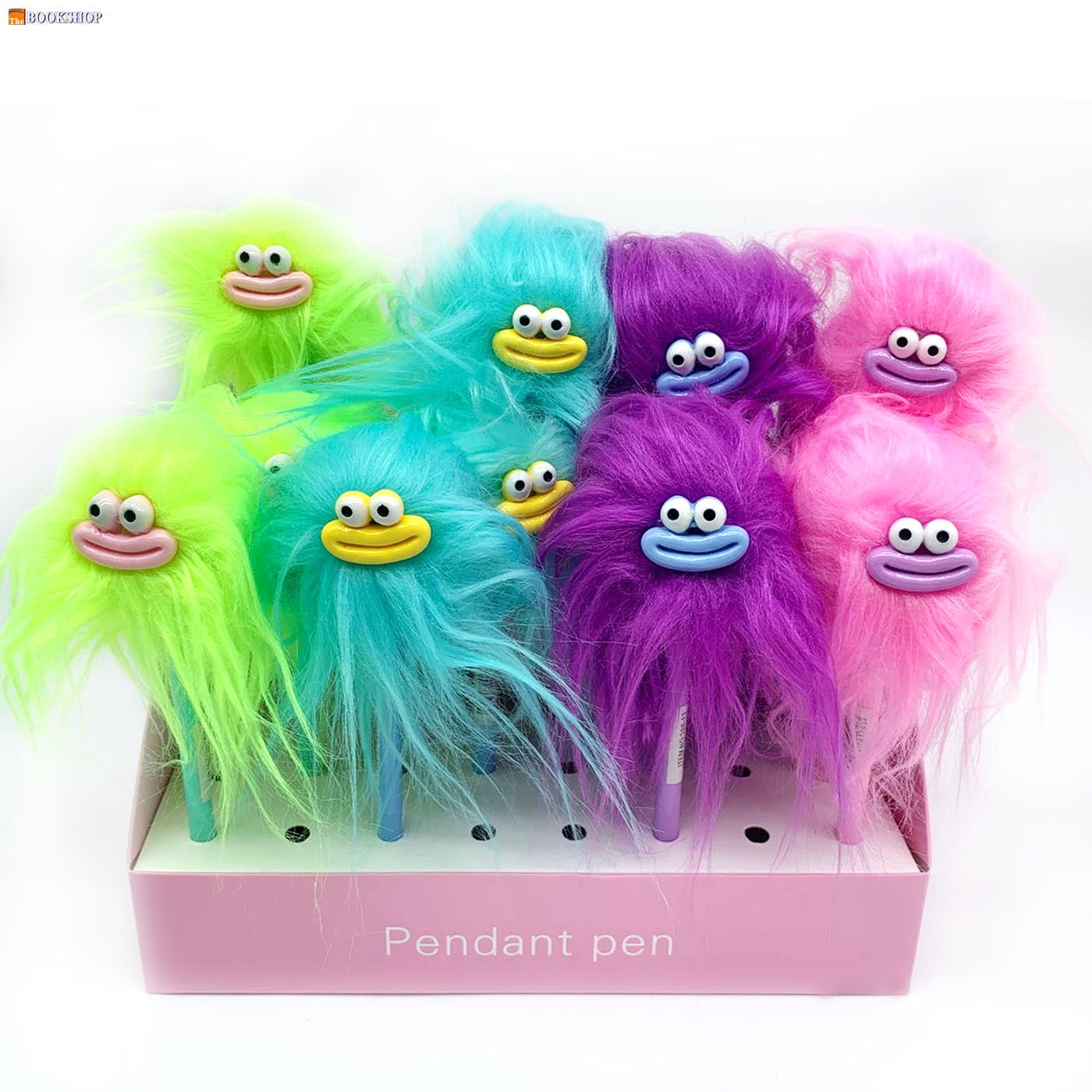 PENDANT PEN W/HAIR BALL CARTOON CHAR ASSTD