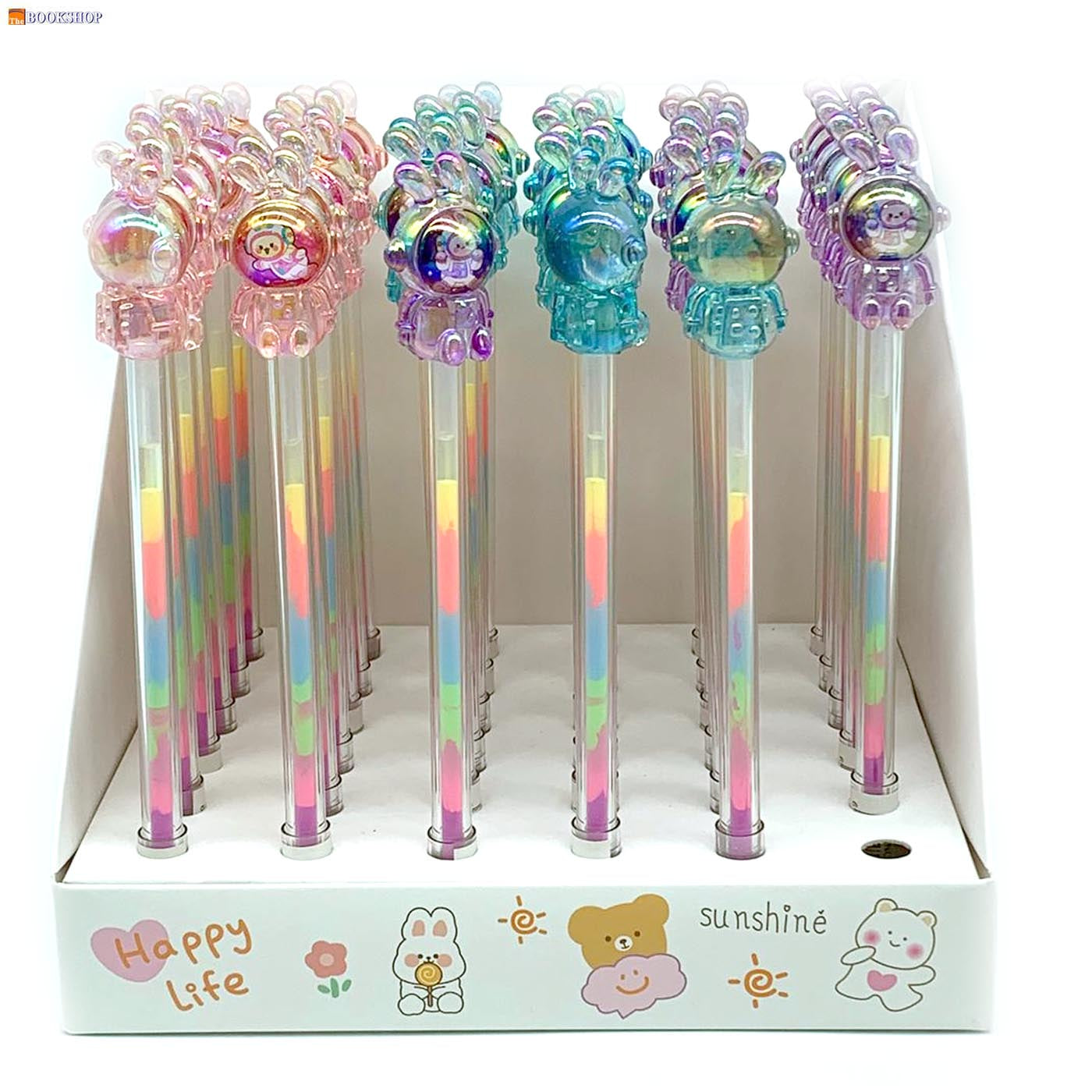 FANCY MIX COLOR GEL PEN W/CRYSTAL CAP MQ-976