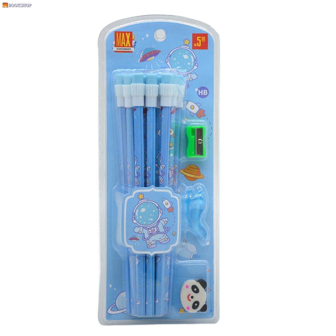 MAX STATIONERY 12PCS PENCILS+SHARPENER+GRIP+ERASER SET