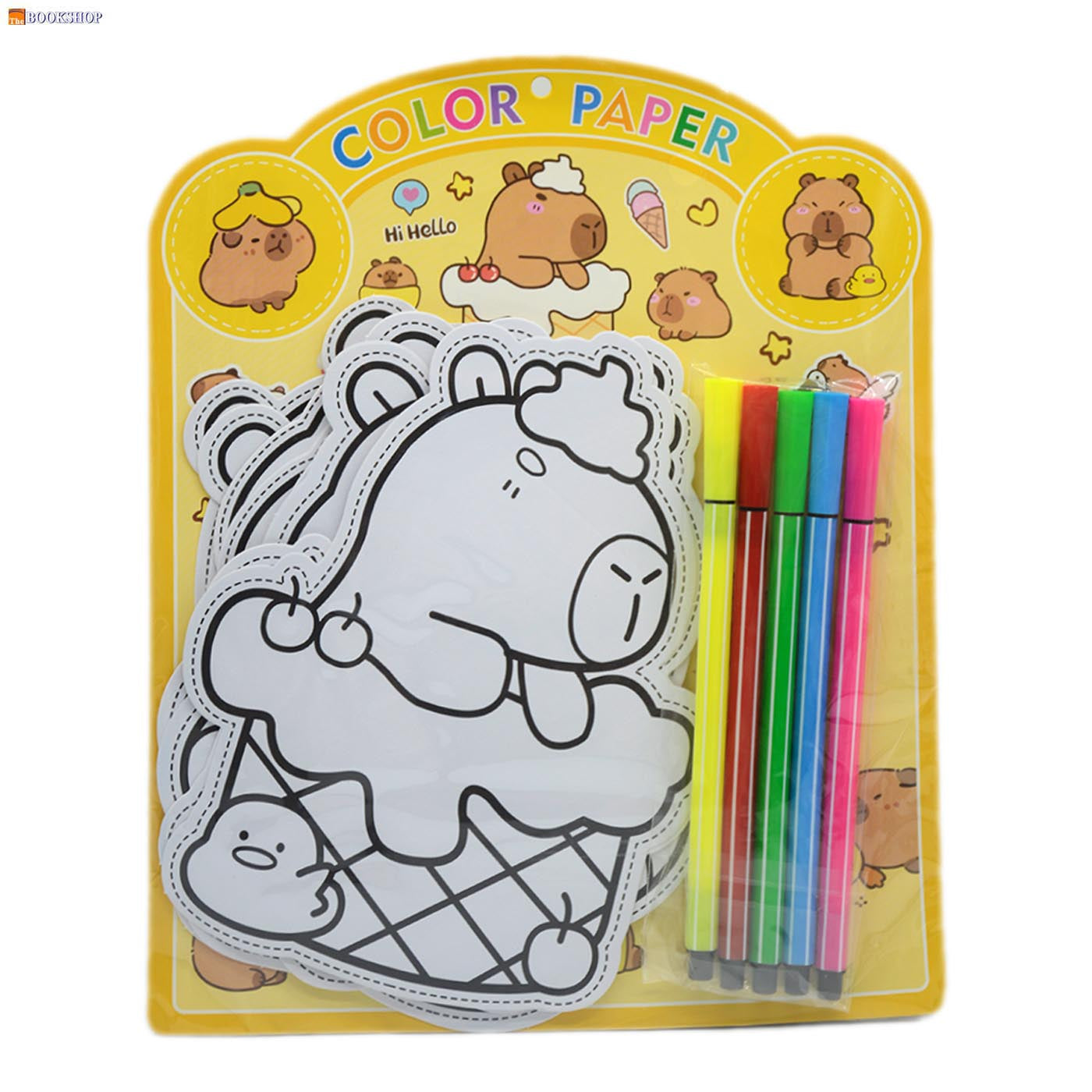 DIY PAPER PAINTING SKETCH+5PCS COLOR SET