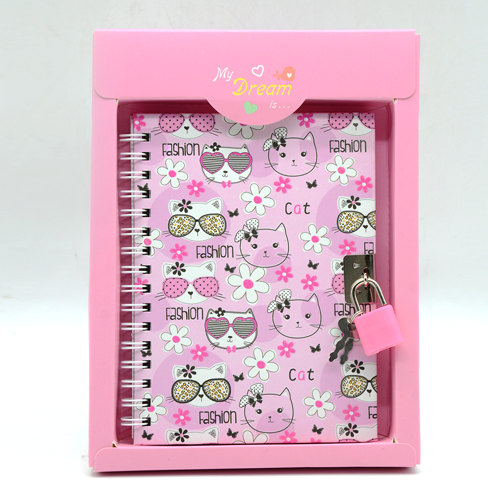 SPIRAL NOTEBOOK W/LOCK&KEY SET 19.5X14.5CM