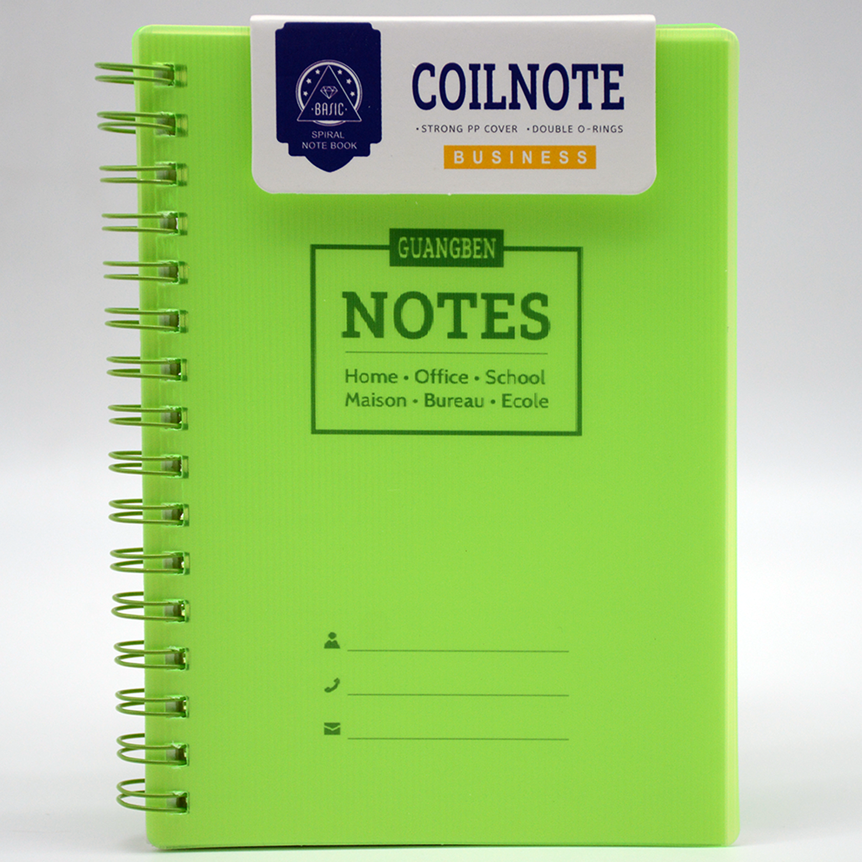 GUANGBEN PP SPIRAL POCKET NOTEBOOK A6 101X142MM ASSTD