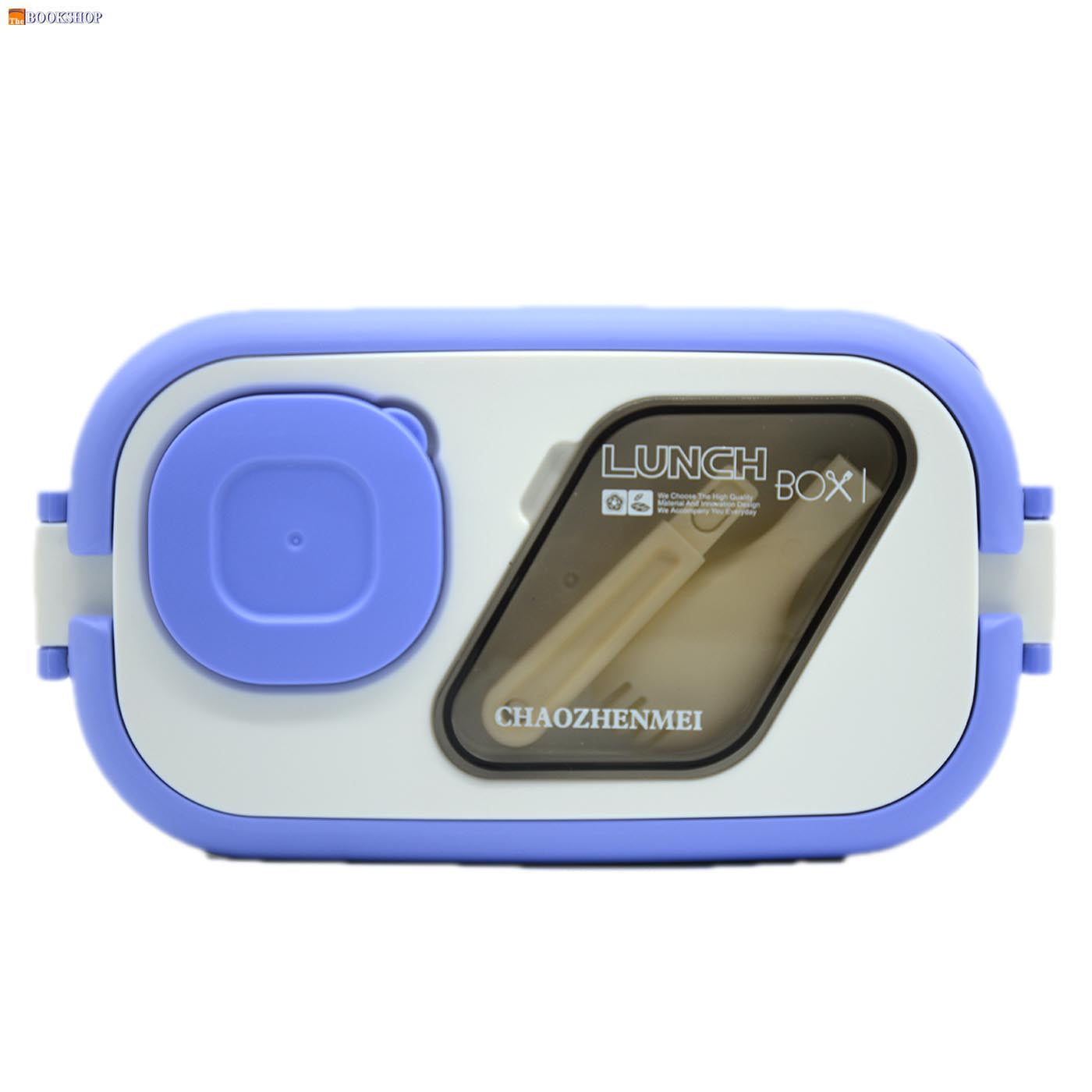 CHAOZHENMEI RECT PLASTIC LUNCH BOX W/2DIVISION&SPOON YC9057