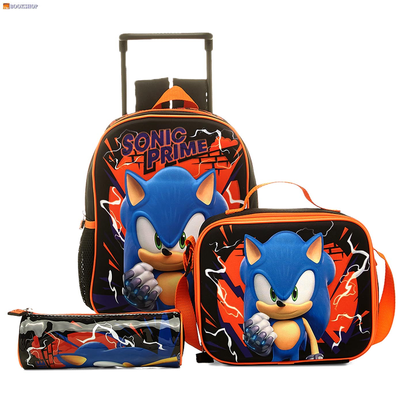 SONIC PRIME TROLLEY BAG 12" W/PENCIL CASE+LUNCH BAG