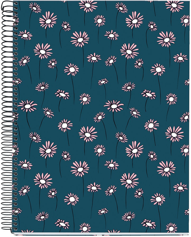 MIQUELRIUS MR-4 HARD COVER SPIRAL A4 70G 120SHT 1LINE NOTEBOOK- BLUE DAISIES