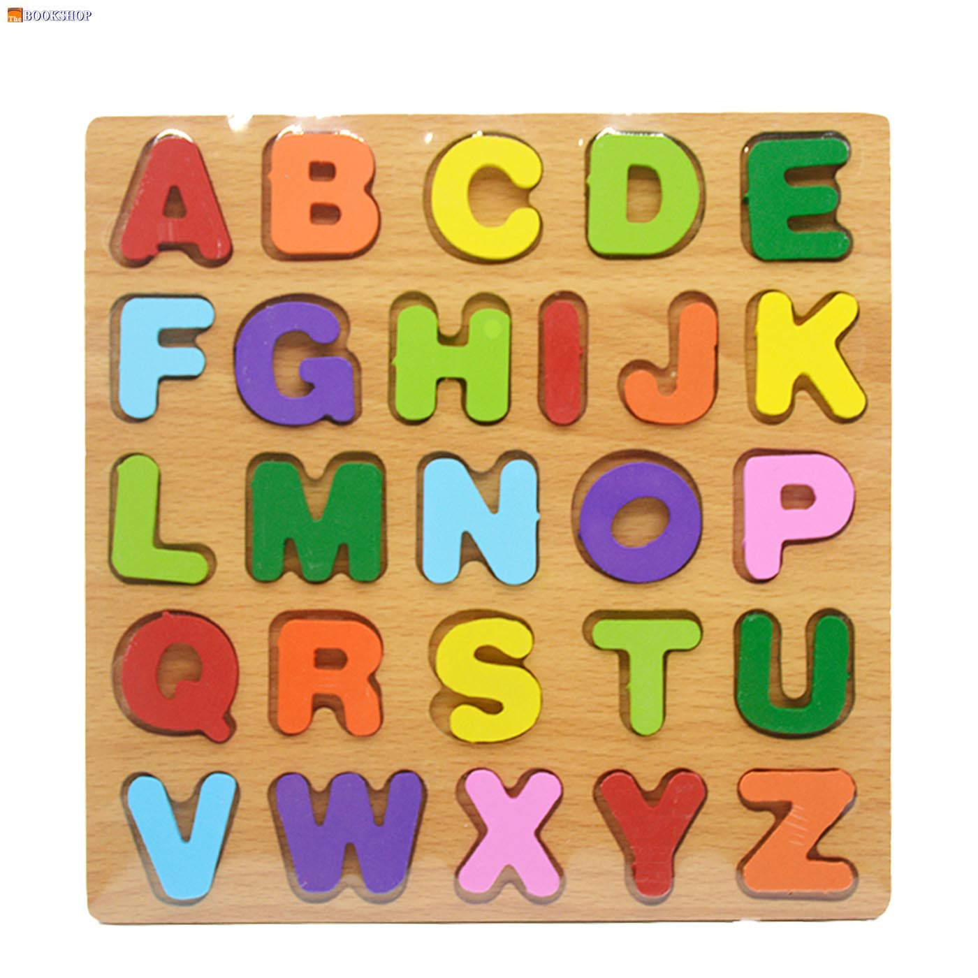 WOODEN PUZZLE BOARD ENGLISH ALPHABETS A-Z 20X20CM
