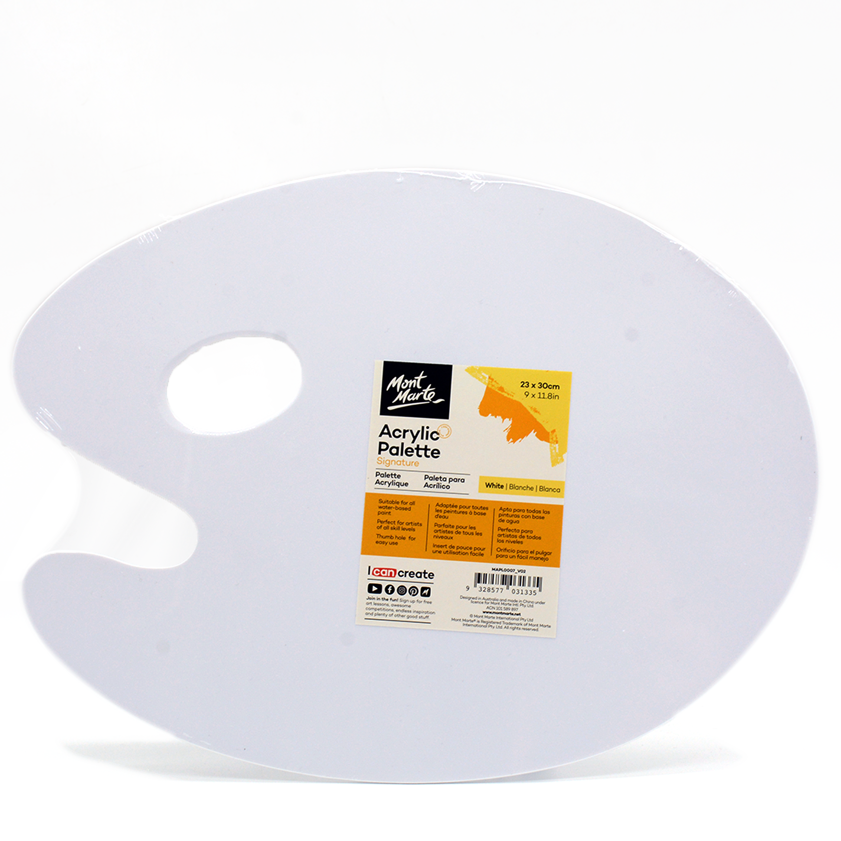 MONT MARTE SIGNATURE ACRYLIC PALETTE 23X30CM