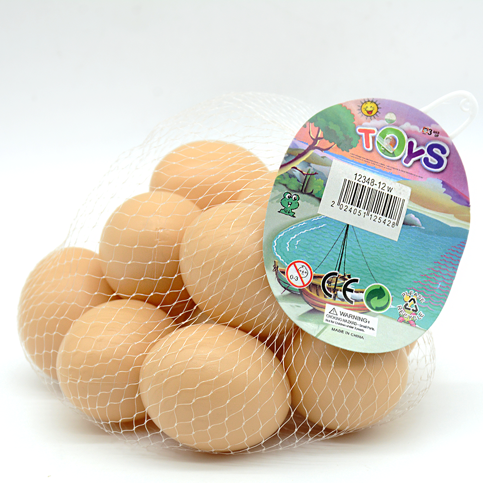 PLASTIC EGG BROWN 12PCS