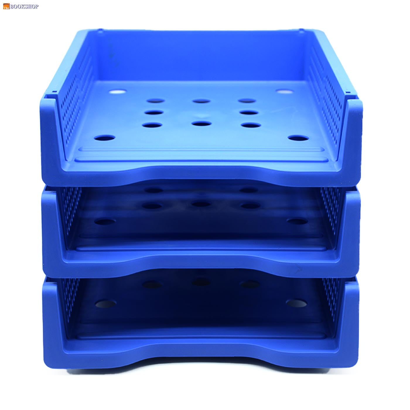 DGG 3TIER PLASTIC DOCUMENT TRAY BLUE