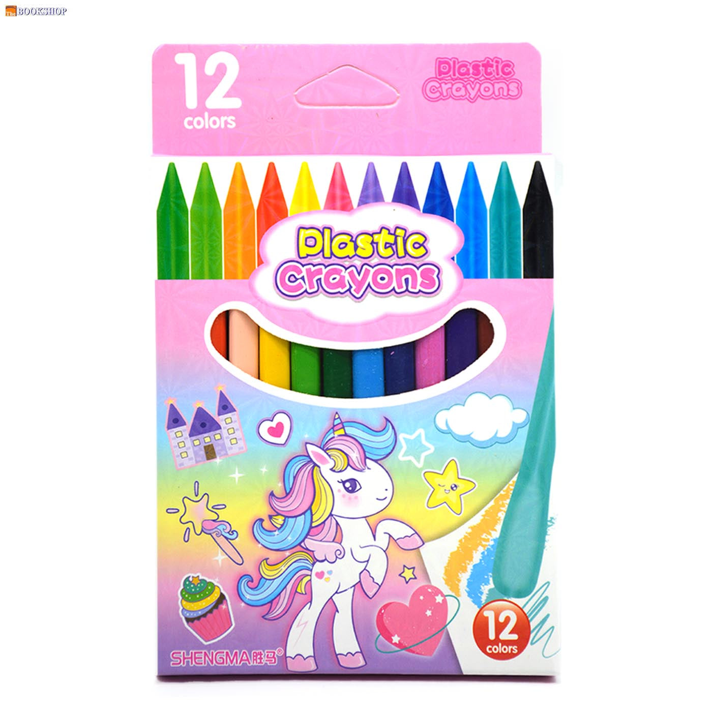 PLASTIC CRAYONS 12PCS PACK ASSTD