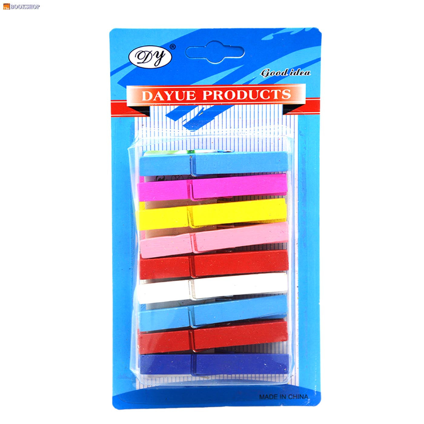 DAYUE COLORFUL WOODEN CLIPS 7.2CM 9PCS/PKT