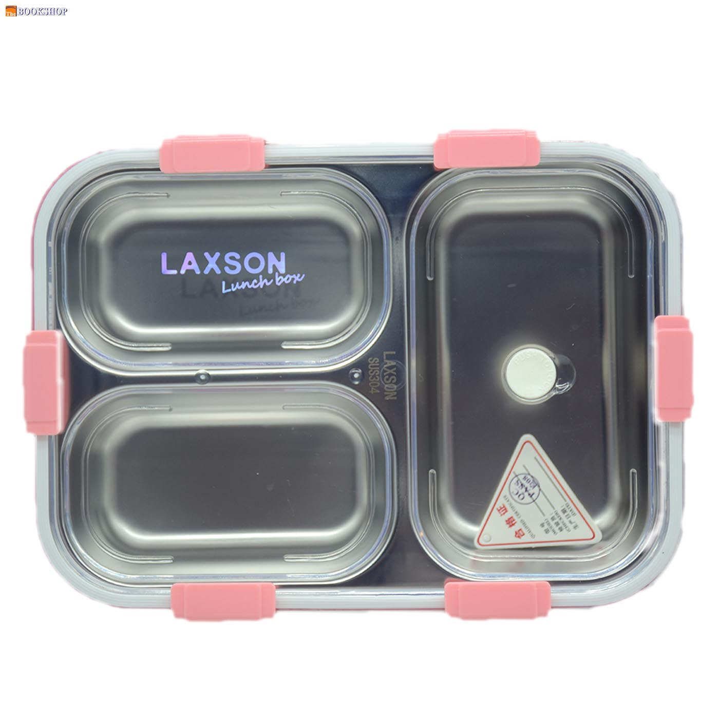 STAINLESS STEEL LUNCH BOX W/3DIVSION&6CLOSURE 7059-ASSTD