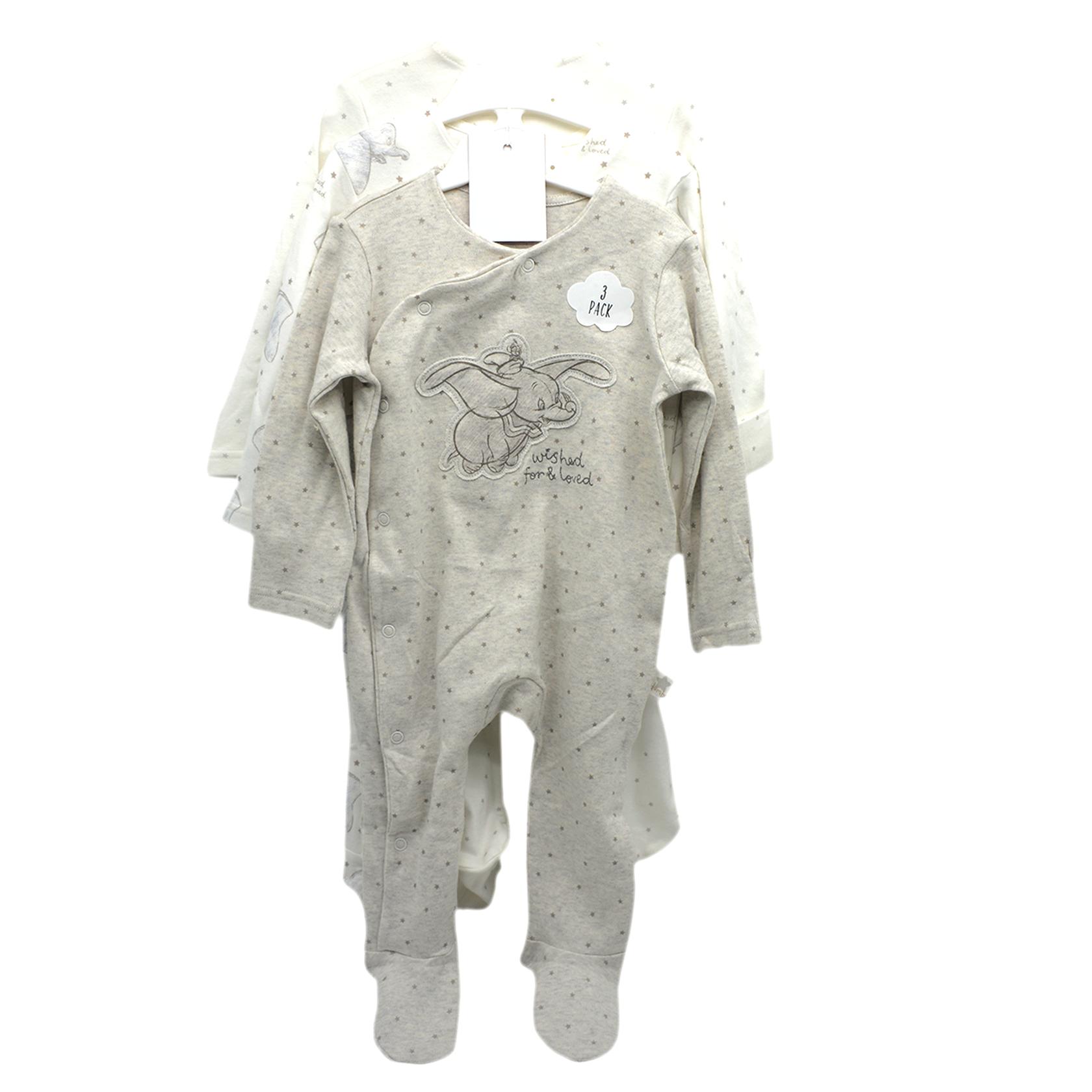 DISNEY GEORGE CLOSE FEET BABY SLEEPING SUIT 3PCS SET