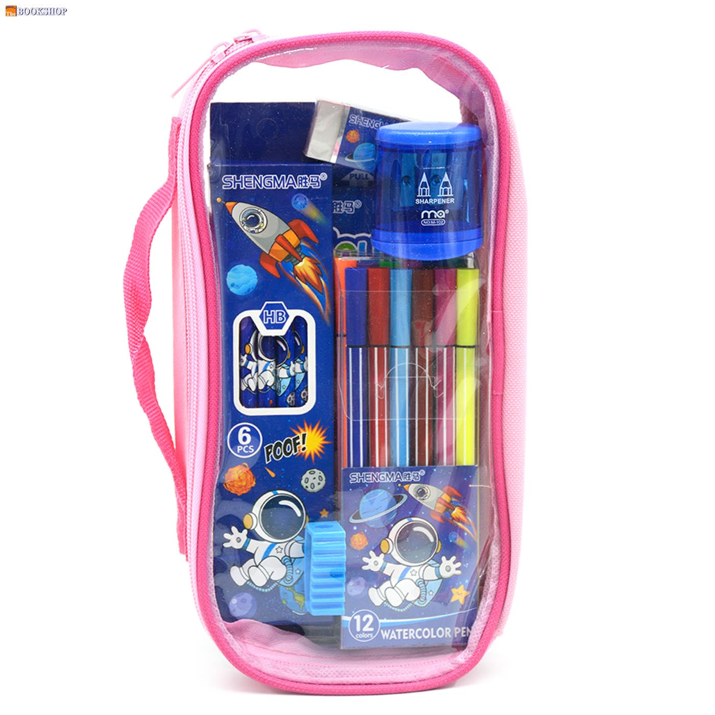 SHENGMA 6 IN1 STATIONERY SET IN ZIPPER BAG ASSTD TYPE-1