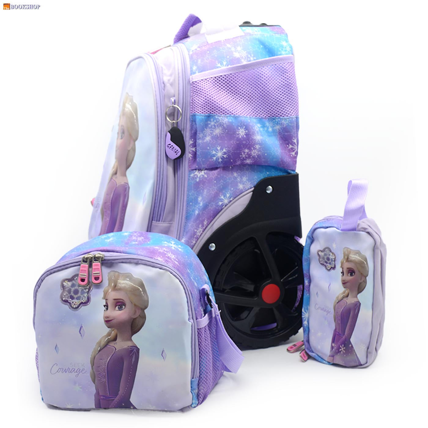 GENIAL BIG WHEEL TROLLEY BAG 19" W/3COMP+LUNCH BAG+PENCIL CASE-DISNEY FROZEN