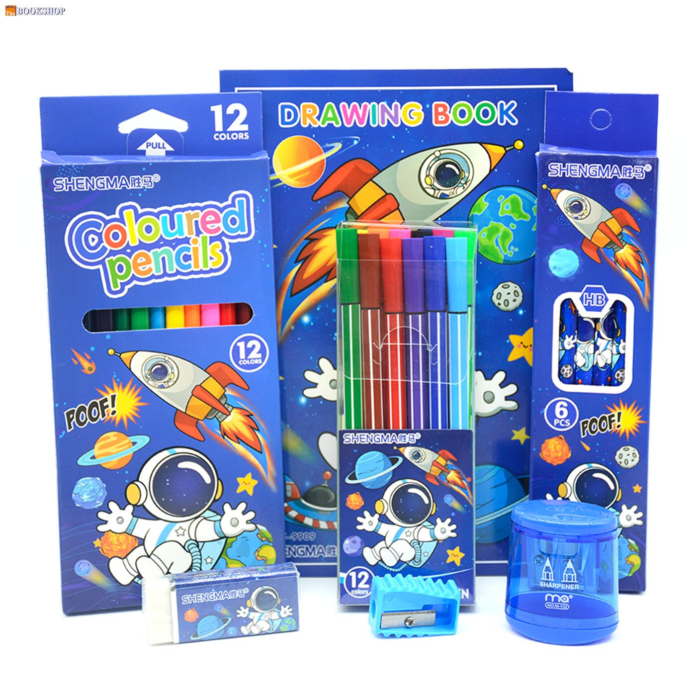 SHENGMA 6 IN1 STATIONERY SET IN ZIPPER BAG ASSTD TYPE-2