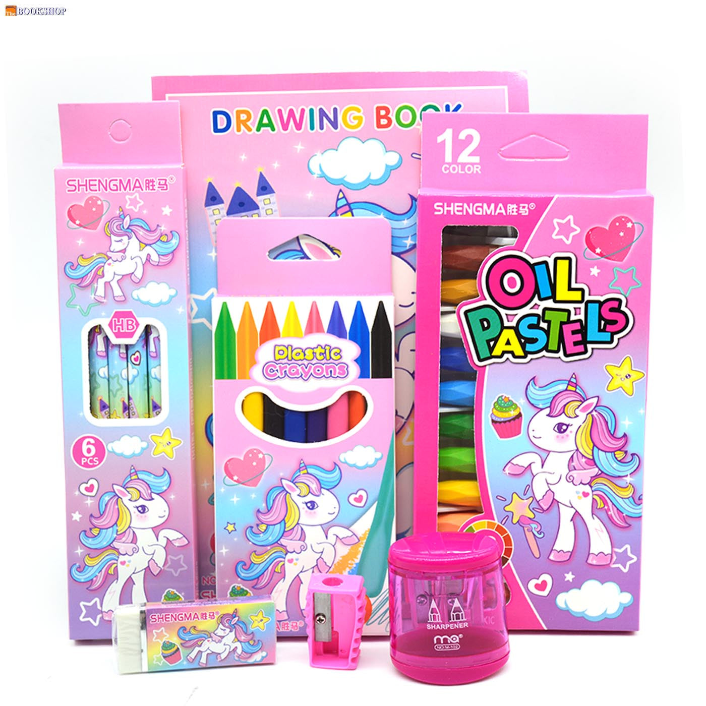 SHENGMA 7 IN1 STATIONERY SET IN ZIPPER BAG ASSTD