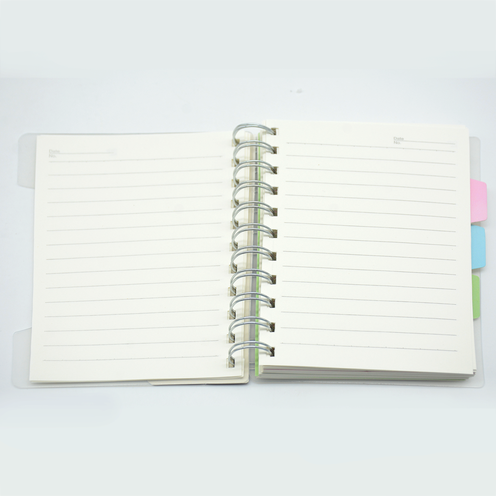 WENZHANG PP TRANSPARENT COVER SPIRAL 3-SUBJECT INDEX 1LINE NOTEBOOK A6