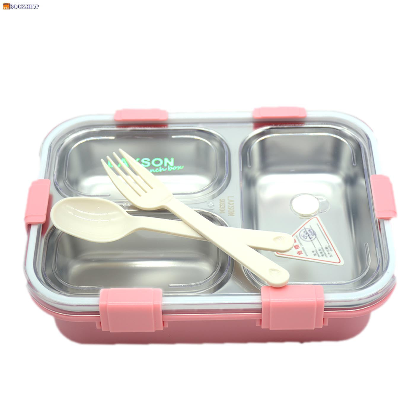 STAINLESS STEEL LUNCH BOX W/3DIVSION&6CLOSURE 7059-ASSTD