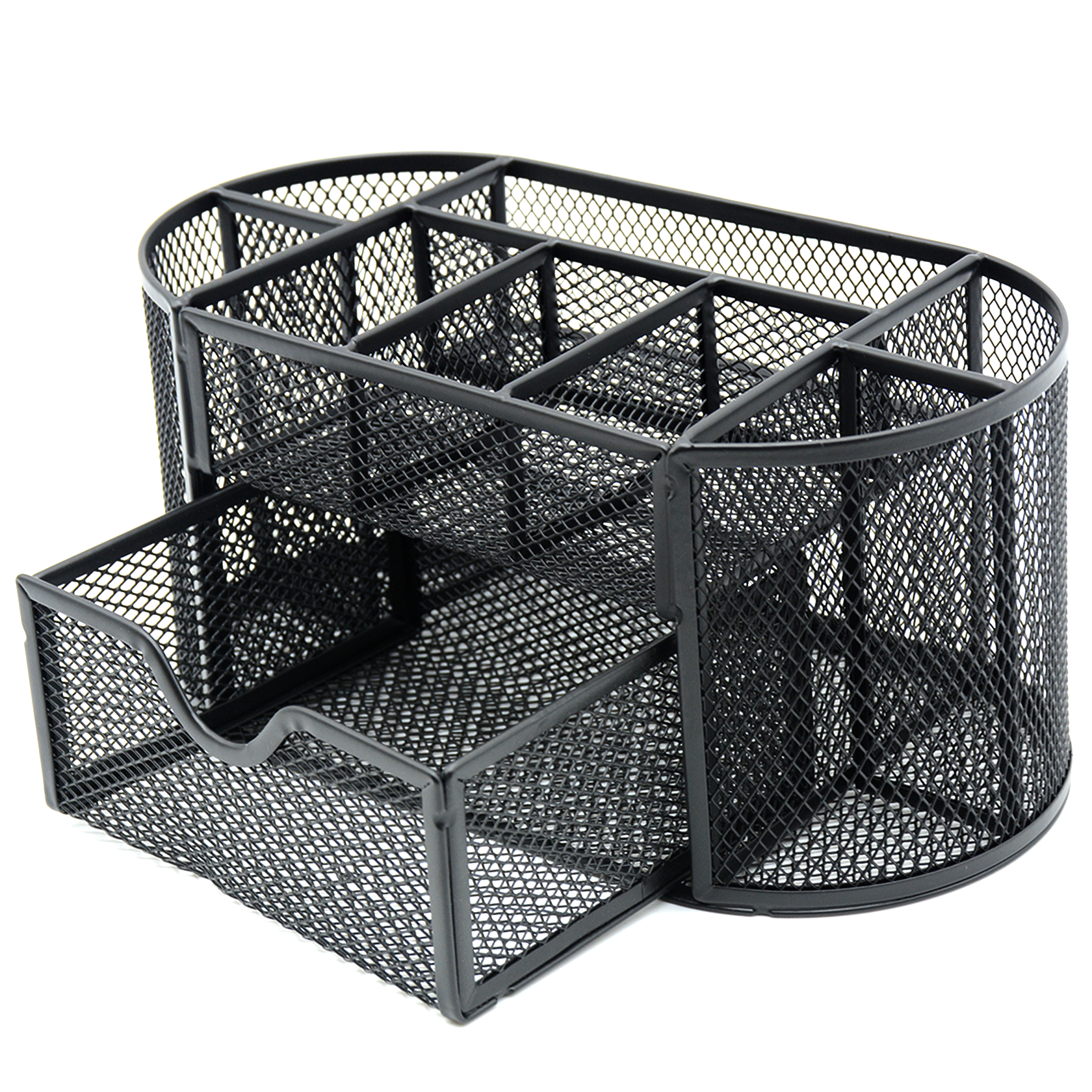 METAL MESH OVAL SHAPE ORGANISER-BLACK