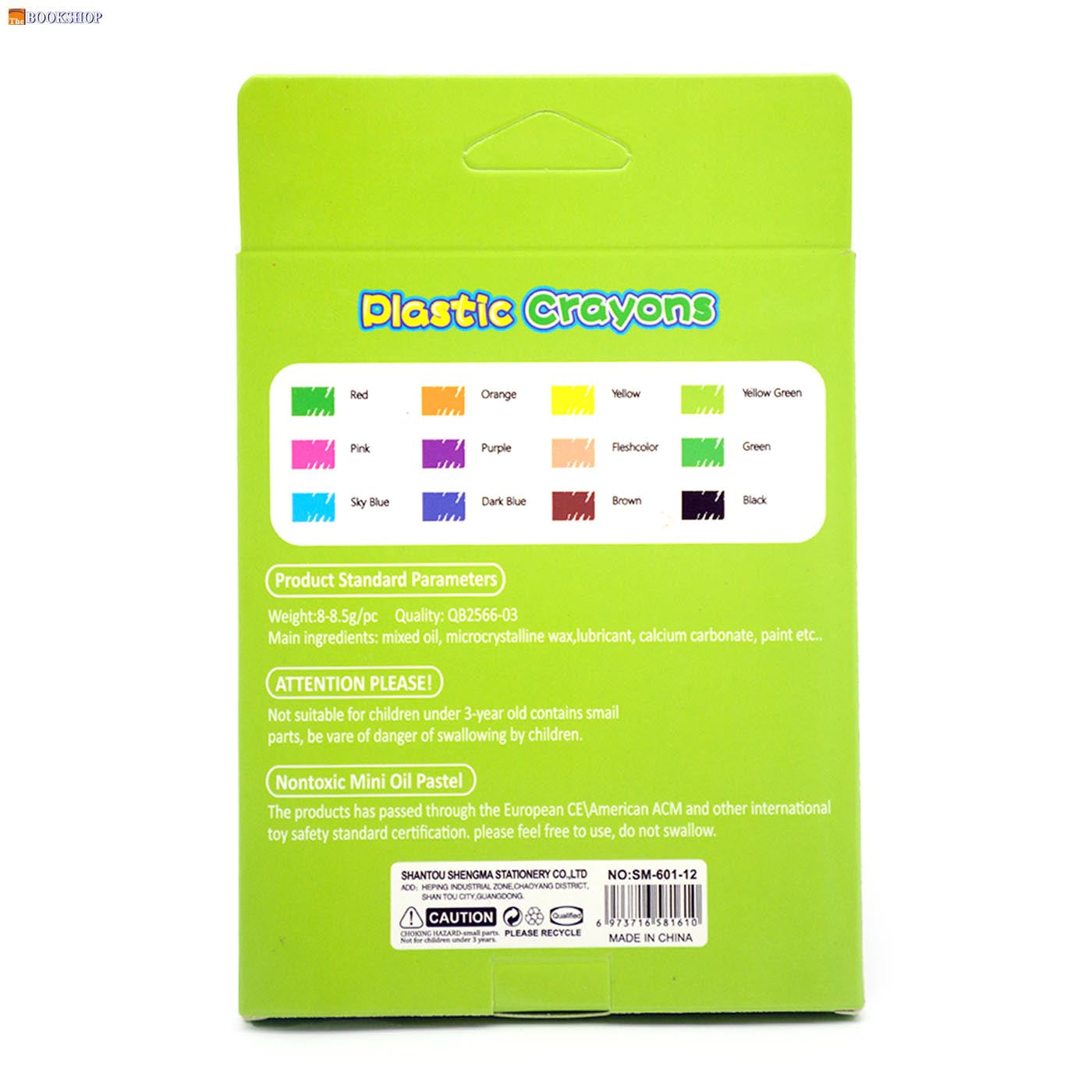 PLASTIC CRAYONS 12PCS PACK ASSTD