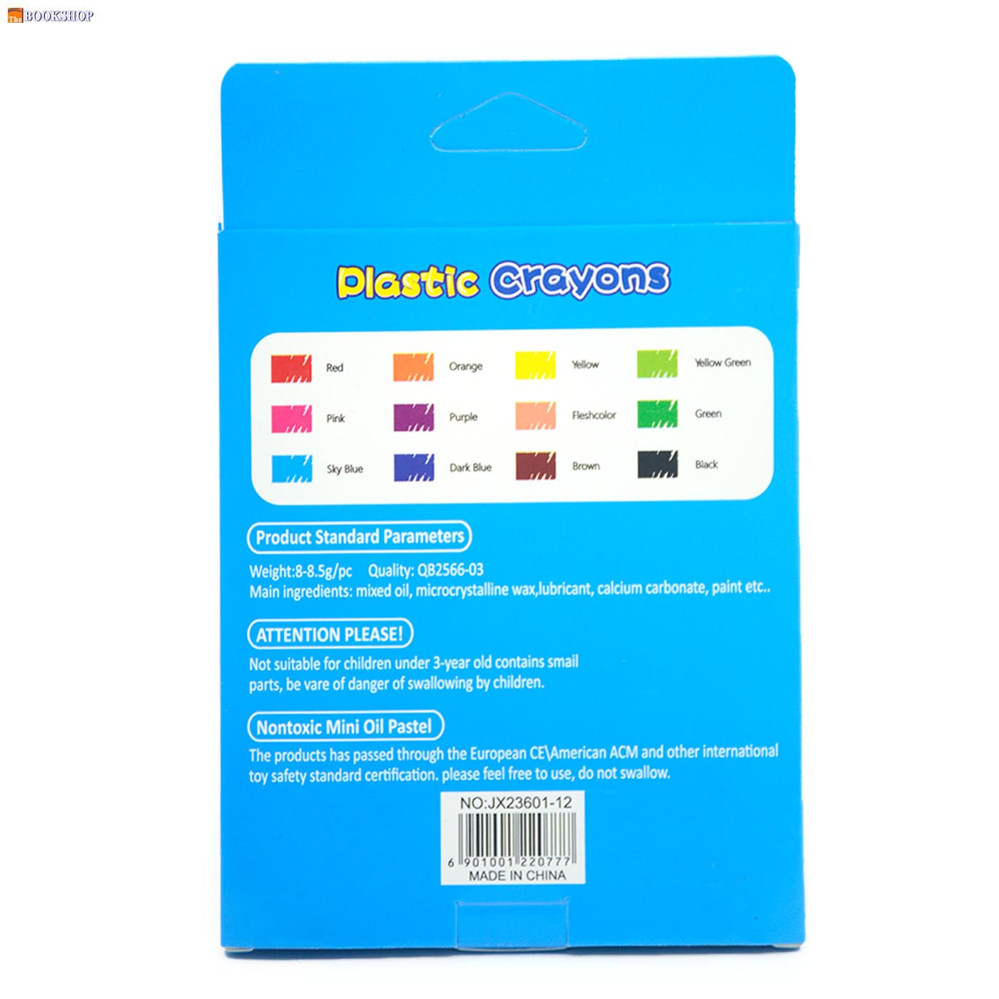 PLASTIC CRAYONS 12PCS PACK ASSTD