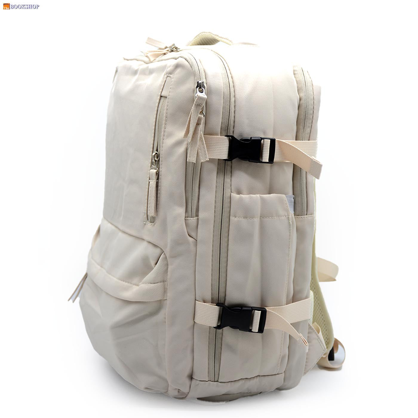 BACKPACK 18" W/LAPTOP POCKET&USB PLAIN 520-BEIGE