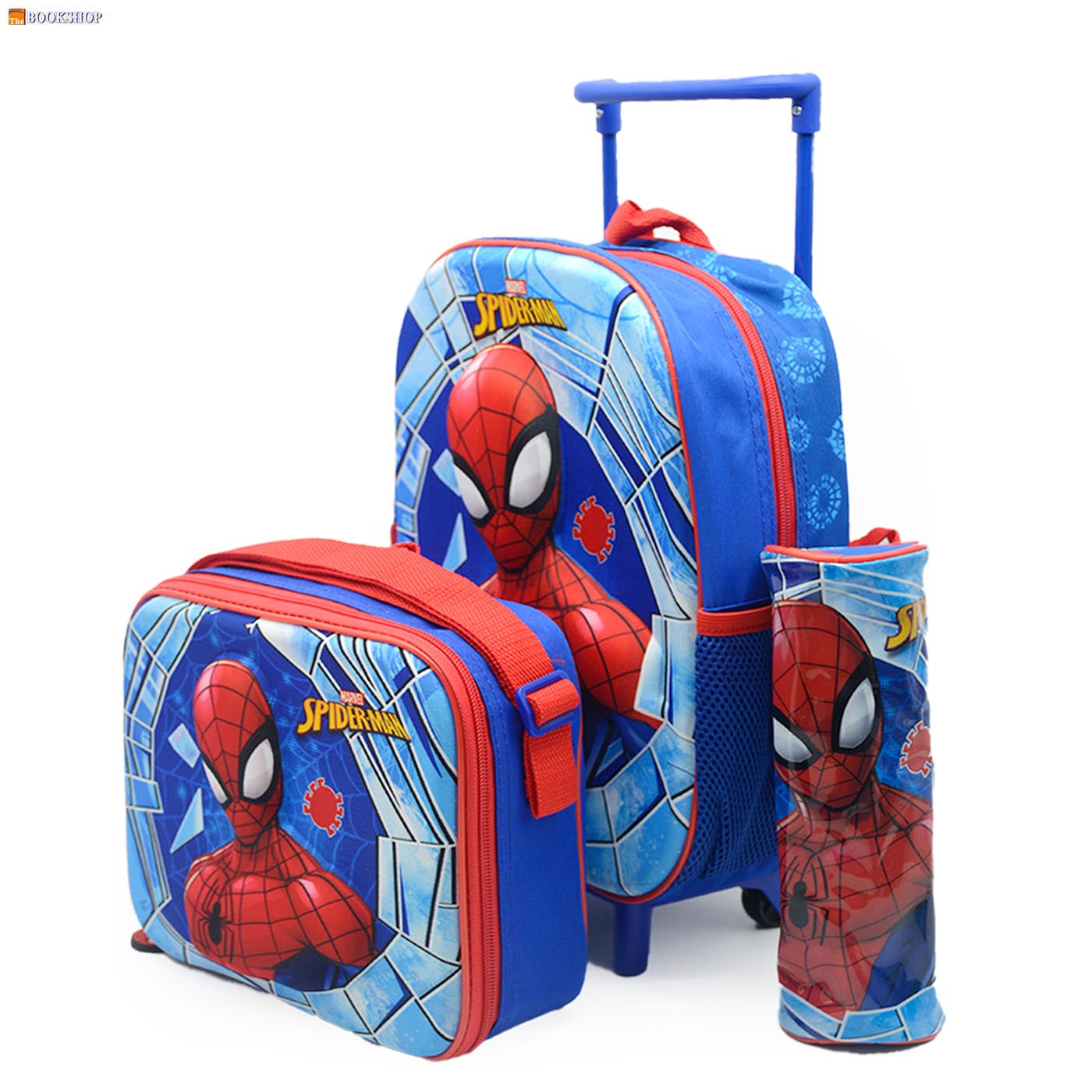 SPIDERMAN TROLLEY BAG 12" W/PENCIL CASE+LUNCH BAG DES-2