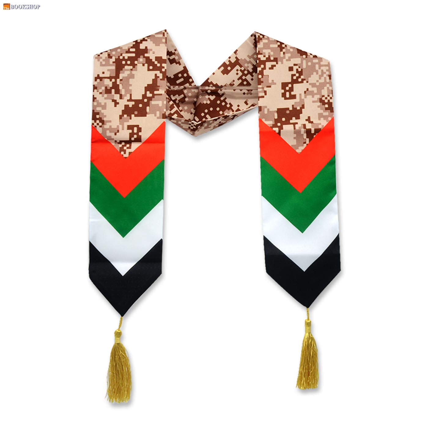 KIDS ARMY SCARF W/GOLD TASSEL & UAE COLOR FLAG
