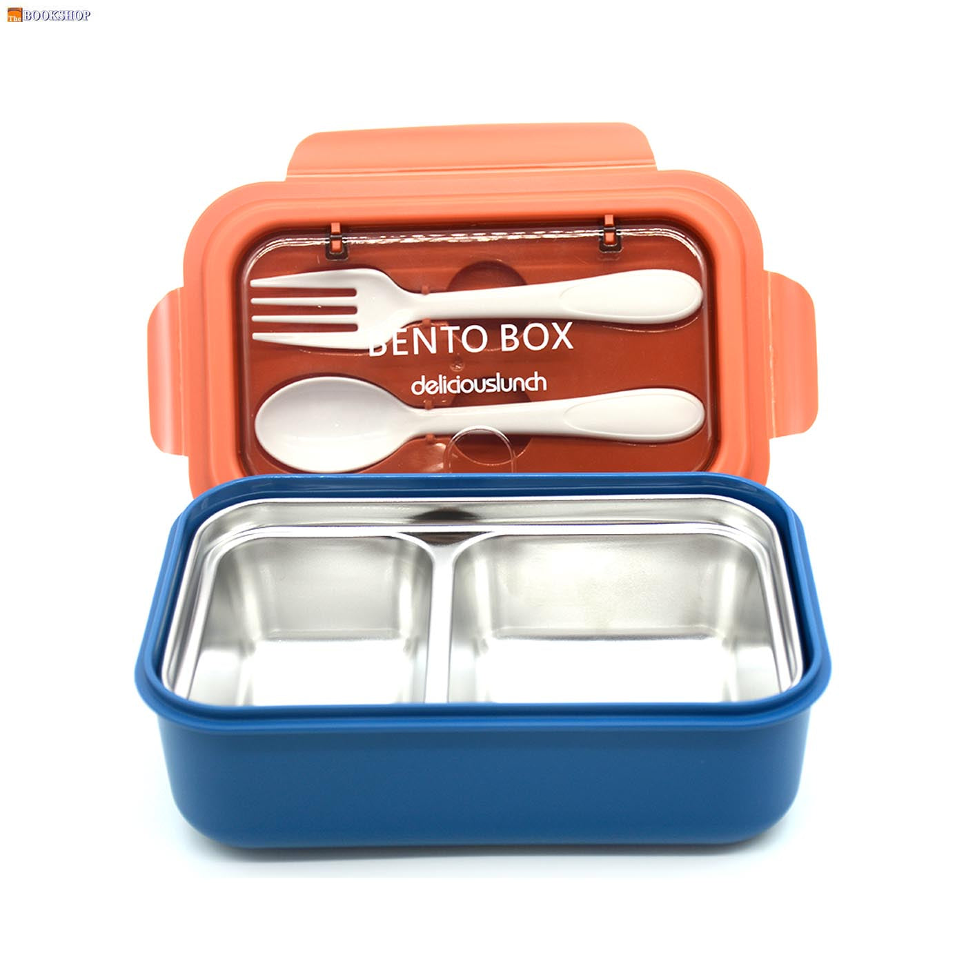 PLASTIC LUNCH BOX 2SPOON W/2 DIVISION ASSTD HC6527