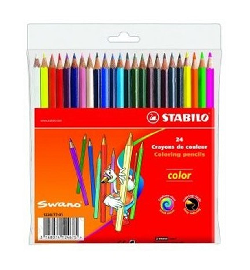 STABILO SWANO 24PCS COLORING PENCIL IN PLASTIC WALLET
