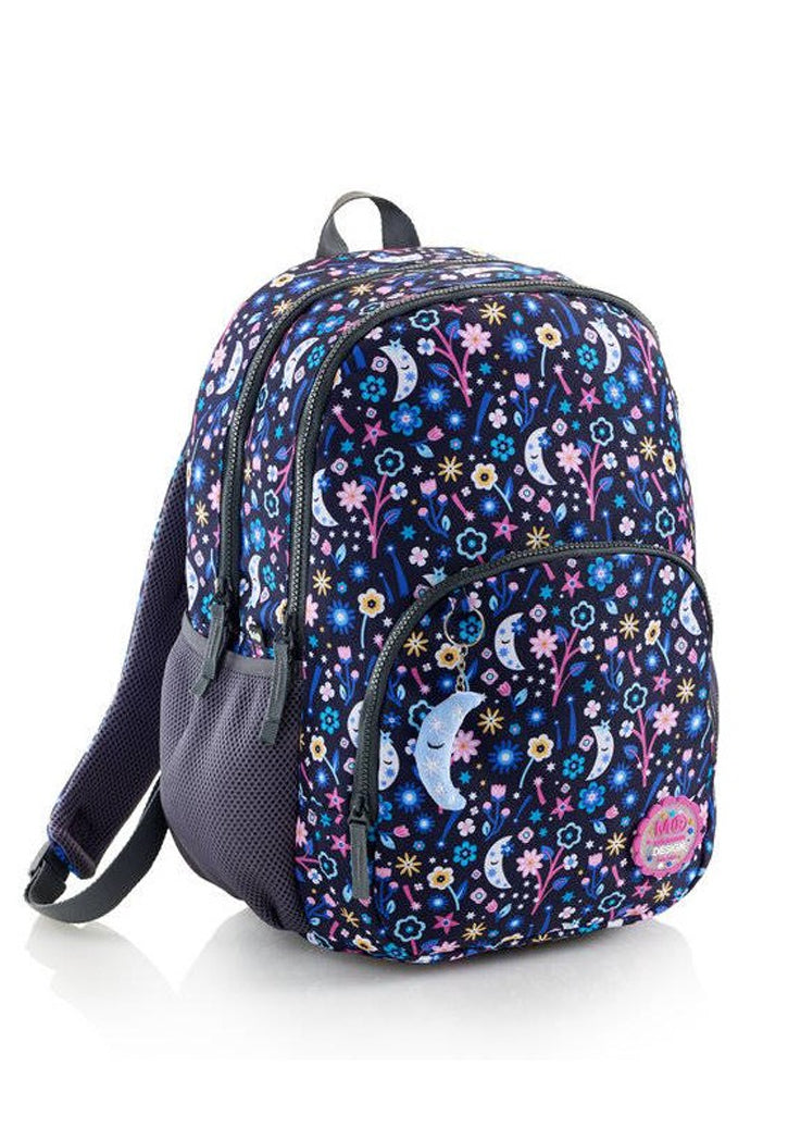 حقيبة ظهر مدرسية مقاس 17 MIQUELRIUS MR BACKPACK W/3 COMPARTMENT 17"- RECYC NIGHT GARDEN
