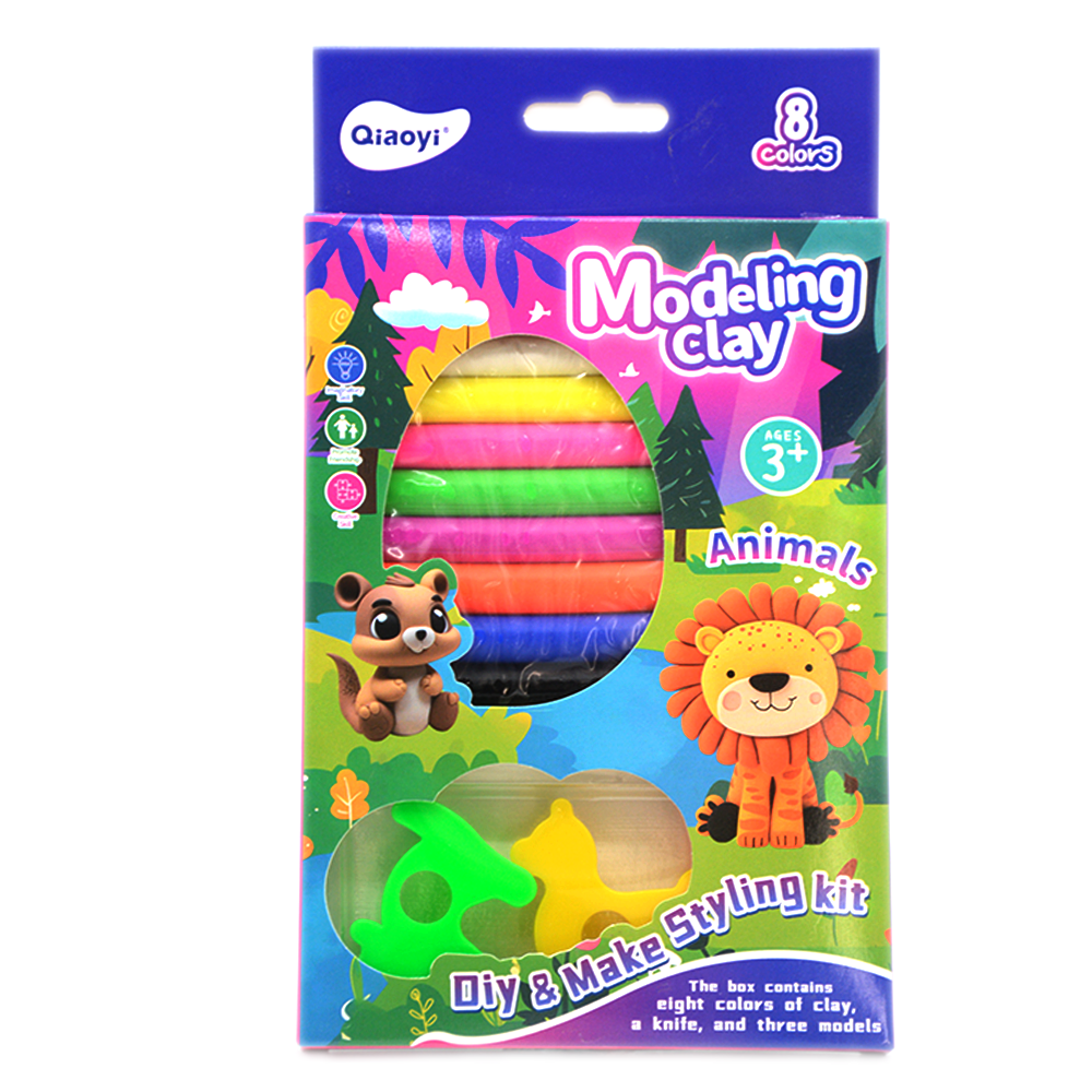 QIAOYI 8PCS MODELLING CLAY+3PCS ANIMAL MOLD ACC PACK 8144
