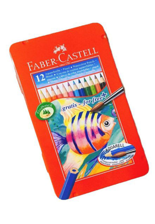 FABER CASTELL FISH DESIGN WATER COLOR PENCILS 12 COLORS FT