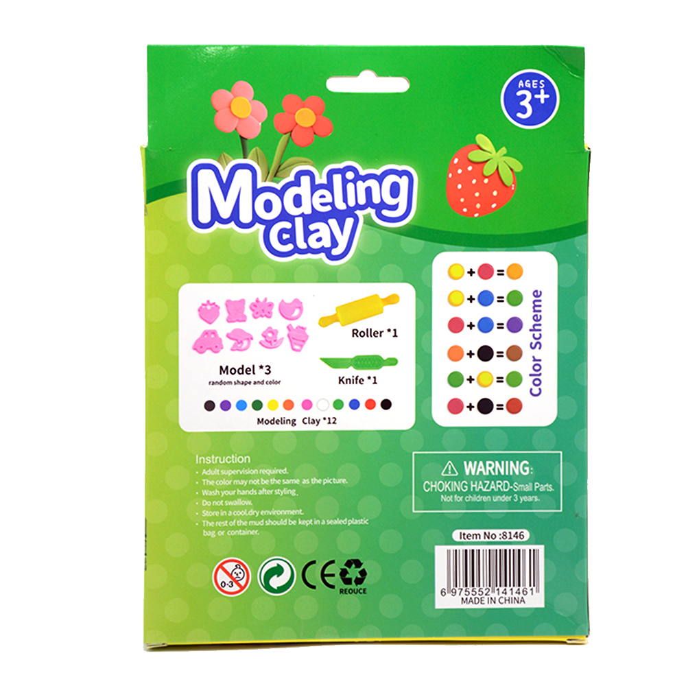 QIAOYI 12PCS MODELLING CLAY+3PCS ANIMALS MOLD ACC PACK 8146