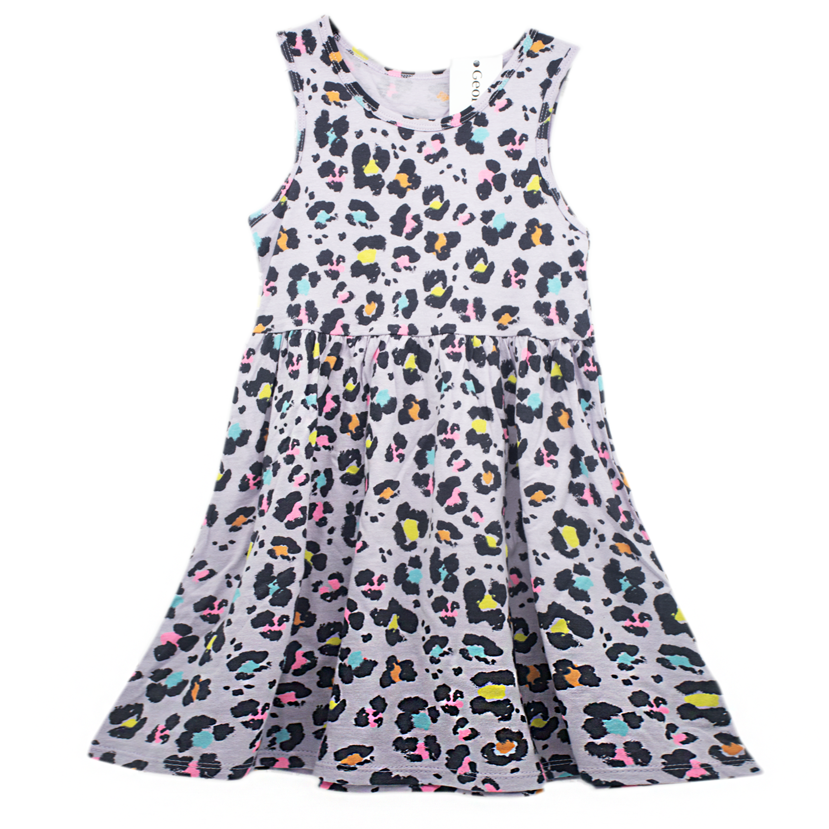 GEORGE GREY LEOPARD PRINT SLEEVELESS DRESS