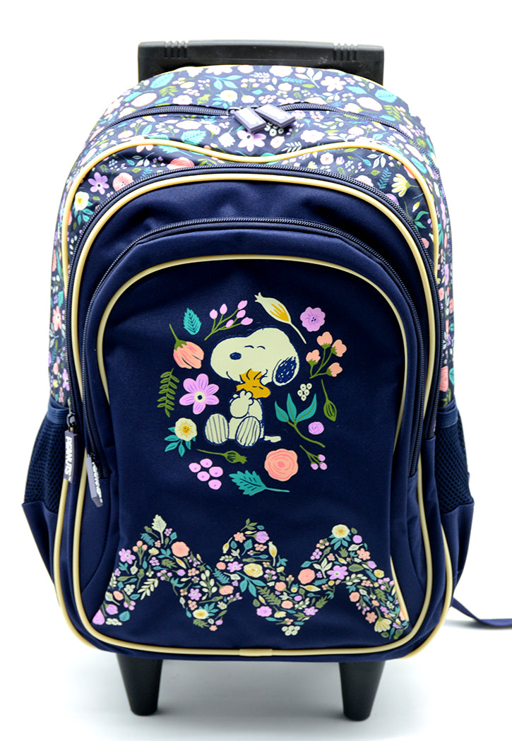 حقيبة ظهر مدرسية ترولي PEANUTS TROLLEY BACKPACK W/3 COMPARTMENT&2SIDE POCKETS 16"