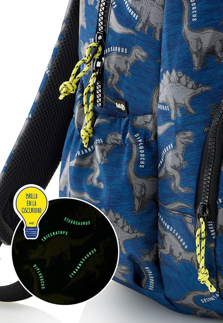 حقيبة ظهر مدرسية مقاس 17 MIQUELRIUS MR BACKPACK W/2 COMPARTMENT 17"- RECYCLE WILD DINO