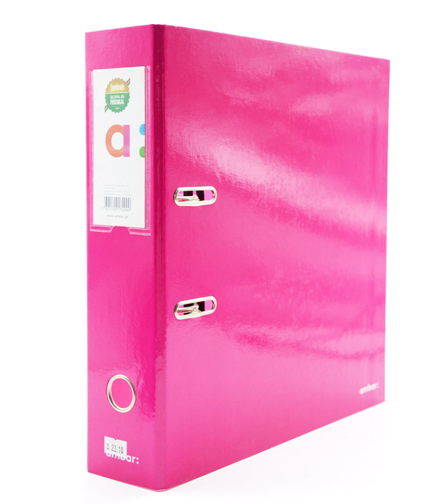 AMBAR SCHOOL PLAIN LEVER ARCH FILE A4-PINK / ملف كرتوني مدرسي_حلقتين-زهري