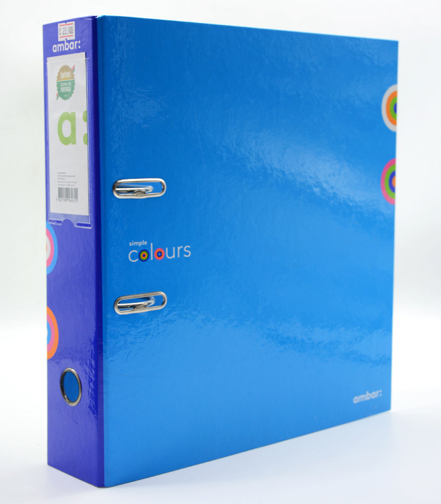 AMBAR PROSYSTEM SIMPLE COLOURS LEVER ARCH FILE A4 / ملف كرتوني حلقتين *
