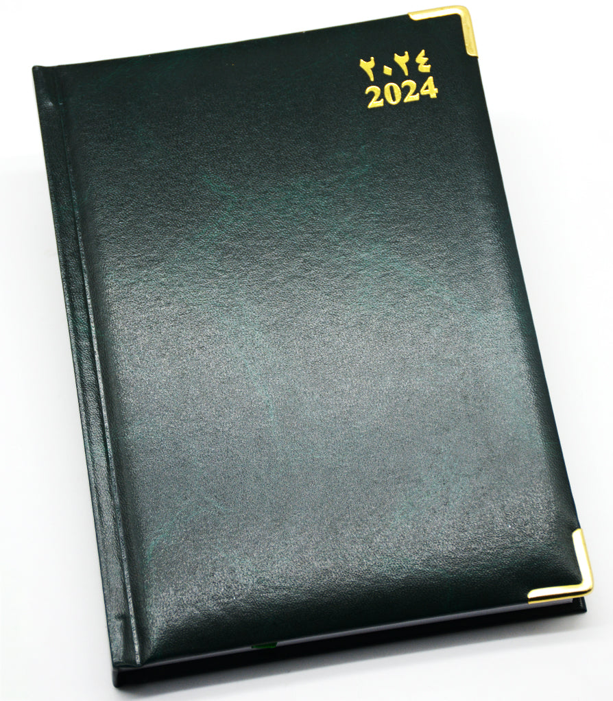 FIS VINYL 1S-PD 2024 GOLD COR. DIARY AR & EN A5 GREEN