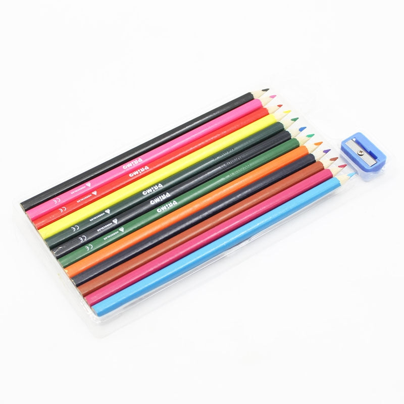 PRIMO 12 MATITE TRIANGULAR PENCILS W/SHARPENER