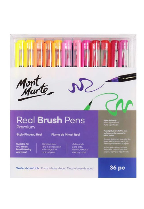 MONT MARTE PREMIUM REAL BRUSH PENS 36PCS PKT