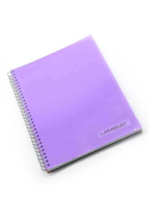 LAMBERT WIRE-O COLOURED PP 70G 100SHT SINGLE LINE B5 NOTE BOOK-PURPLE