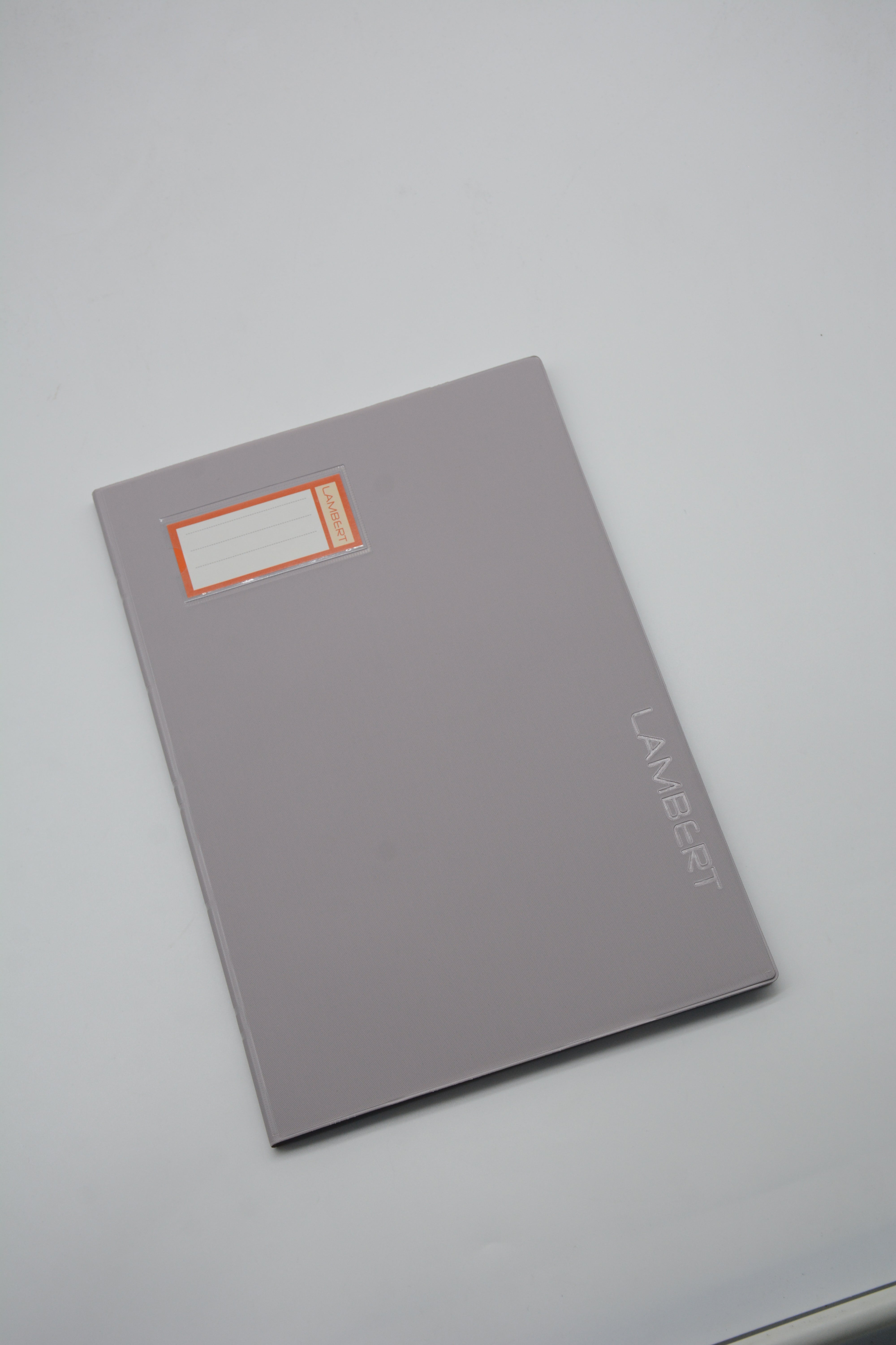 LAMBERT SOLID COLOUR PVC JACKET 100SHT SINGLE LINE A4 NOTE BOOK-DARK GREY